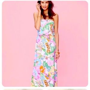 Lilly Pulitzer for Target Nosey Posey Strapless Tube Maxi Dress Sz S